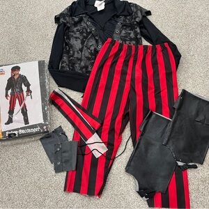 California Costumes Red and Black Pirate Outfit size large 10/12